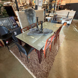 GLASS TOP DINING TABLE