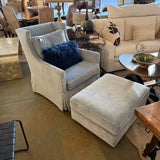 BLUE CHAIR W OTTOMAN