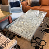 WOOD GLASS TOP COFFEE TABLE