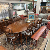 OVAL DINING TABLE W 2 LVS