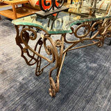 IRON GLASS TOP SOFA TABLE