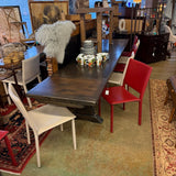 RH DINING TABLE W 2 LVS