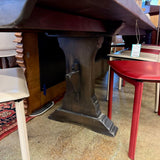 RH DINING TABLE W 2 LVS
