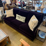 EGGPLANT SOFA W STUDS