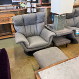 ARHAUS DEACON SWIVEL RECLINER CHAIR W OTTOMAN