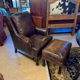 LEATHER CHAIR & OTTOMAN