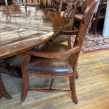 LEATHER DINING CHAIRS PAIR