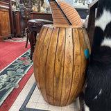 END TABLE WOOD BARREL