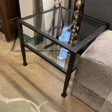 C&B END TABLE GLASS METAL