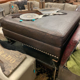 FAUX LEATHER OTTOMAN