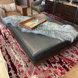 STAMPED LEATHER OTTOMAN