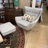 PB WELLS TUFTED CHAIR W OTTOMAN