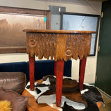 HAND SCRAPED WOOD END TABLE