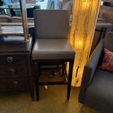 RH GREY LEATHER BARSTOOLS PAIR