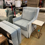 BLUE CHAIR W OTTOMAN