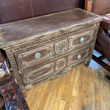 WOOD CARVED CABINET AS IS