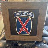 10TH MOUNTAIN WOOD SIGN FRAMED