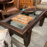 GLASS TOP COFFEE TABLE
