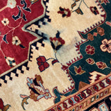 RUG BLUE RED TAN AS IS 5.8X7.8