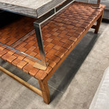 LEATHER WOVEN COFFEE TABLE