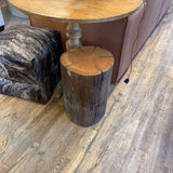 WOOD STUMP END TABLE