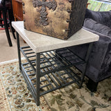 FAUX STONE TOP END TABLE