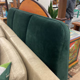 GREEN FABRIC PLATFORM BED KING