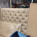 BED TUFTED STUDDED QUEEN