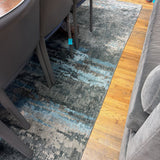 RUG TUFENKIAN BLUE BLACK WHITE GRAY 10.5X13.10