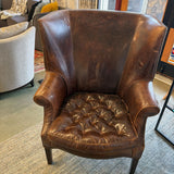 RH LEATHER WINGBACK CHAIR