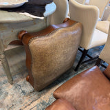 STAMPED LEATHER OTTOMAN