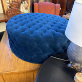 TUFFTED BLUE OTTOMAN
