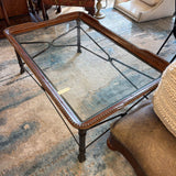 GLASS TOP COFFEE TABLE