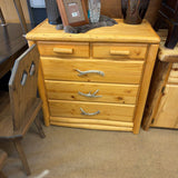 PINE DRESSER W ANTLER PULLS