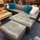 SCHILLIG LEATHER SECTIONAL W OTTOMAN