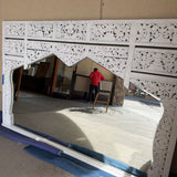 CARVED WOOD WHITE MIRROR LARGE