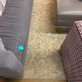 RUG WOOL SILK 9.3X13 GOLD MINT