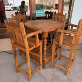 RUSTIC PUB SET TABLE WITH STOOLS