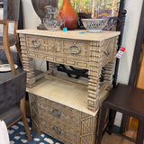 CARVED WOOD NITESTAND