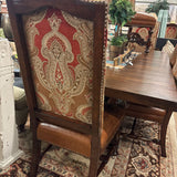 SET 8 LEATHER FABRIC DINING CHAIRS