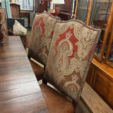SET 8 LEATHER FABRIC DINING CHAIRS