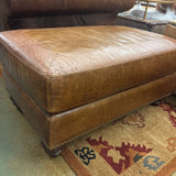 OVERSIZE LEATHER CHAIR AND OTTOMAN