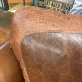 OVERSIZE LEATHER CHAIR AND OTTOMAN