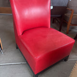 LEATHER SLIPPER CHAIR RED