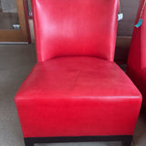 LEATHER SLIPPER CHAIR RED
