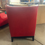 LEATHER SLIPPER CHAIR RED