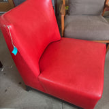 LEATHER SLIPPER CHAIR RED