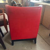 LEATHER SLIPPER CHAIR RED