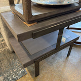 END TABLE LEATHER TOP