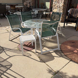 PATIO SET 6 GREEN WHITE